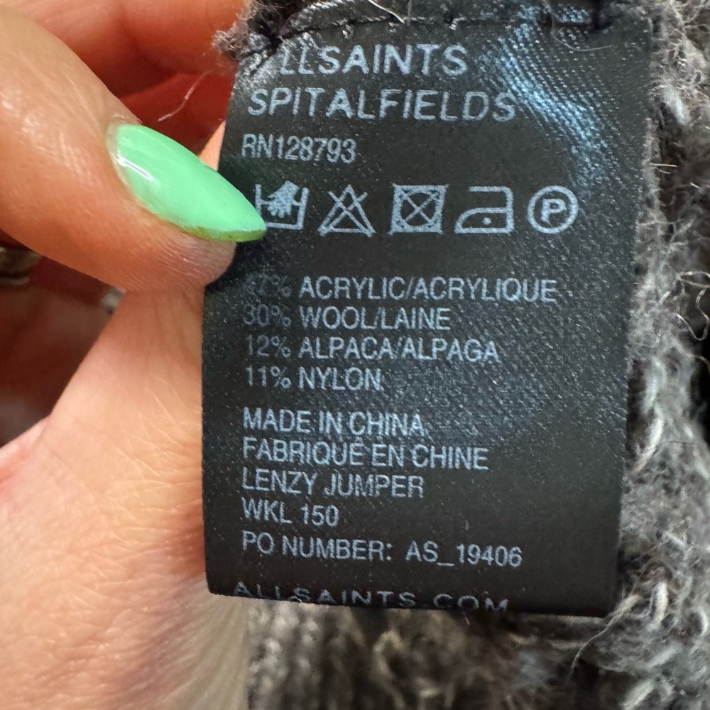 ALL SAINTS Women's Open Knit Wool Alpaca Sweater - Picture 6 of 6